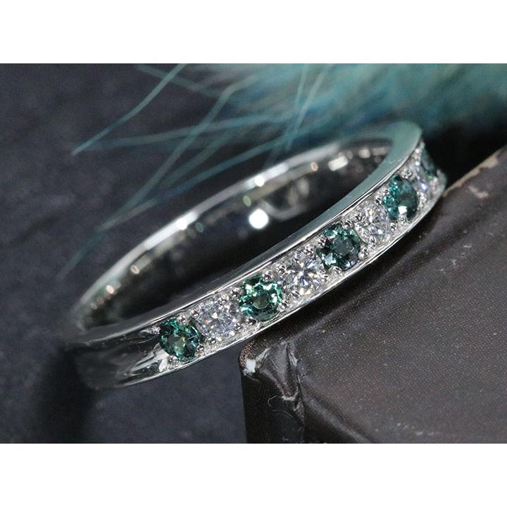 pt950 京セラアレキサンドライト＆天然ダイヤモンドリング　12号　保証書 pt950 京セラアレキサンドライト＆天然ダイヤモンドリング 12号