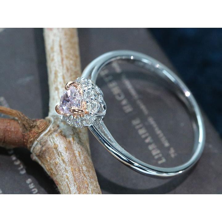 ピンクダイヤモンド 0.252カラット FANCY LIGHT PURPLE PINK I1 ハート 