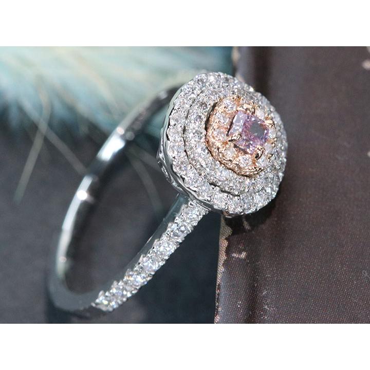 ピンクダイヤモンド 0.123カラット FANCY PURPLE PINK I1 ダイヤモンド 