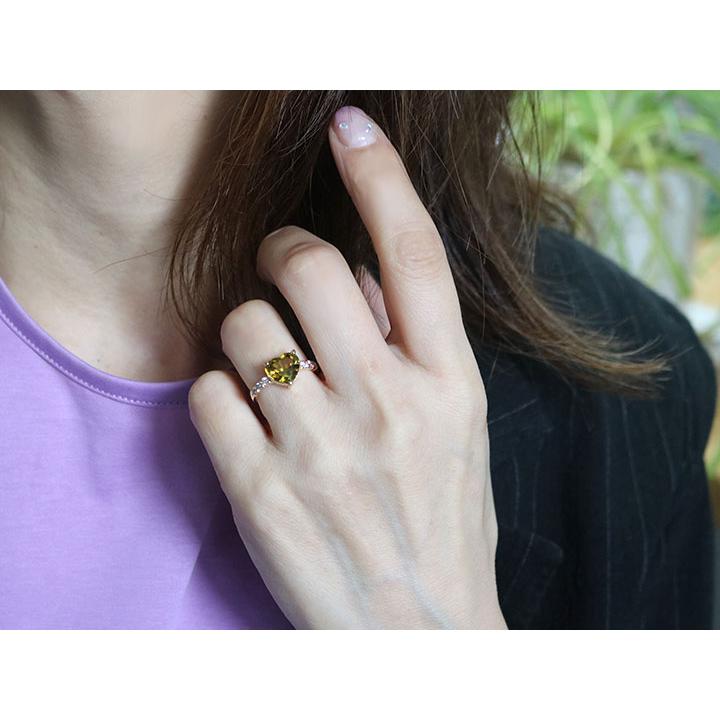 スフェーン 2.54カラット ダイヤモンド 0.26カラット K18YG イエロー