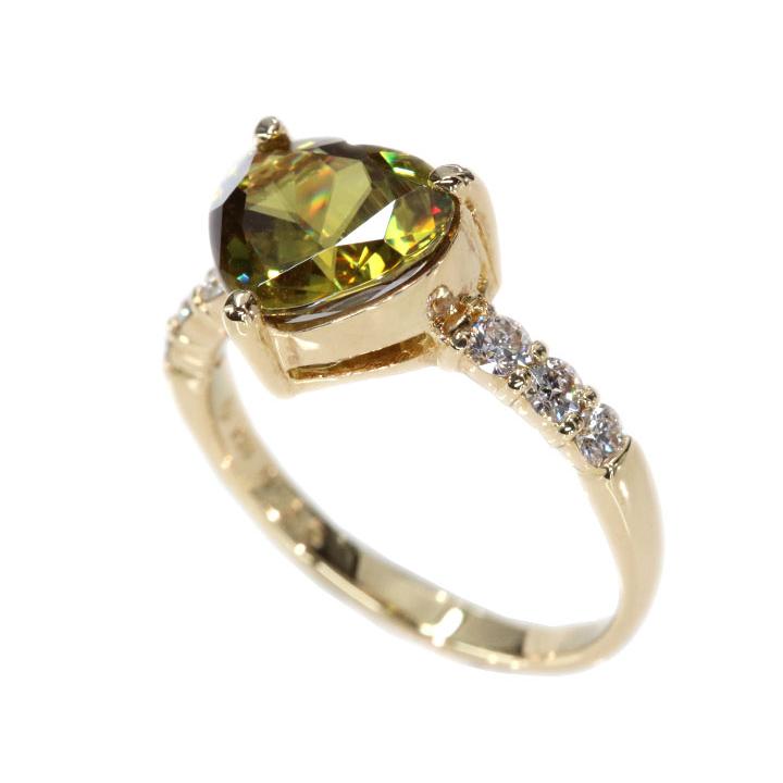 スフェーン 2.54カラット ダイヤモンド 0.26カラット K18YG イエロー