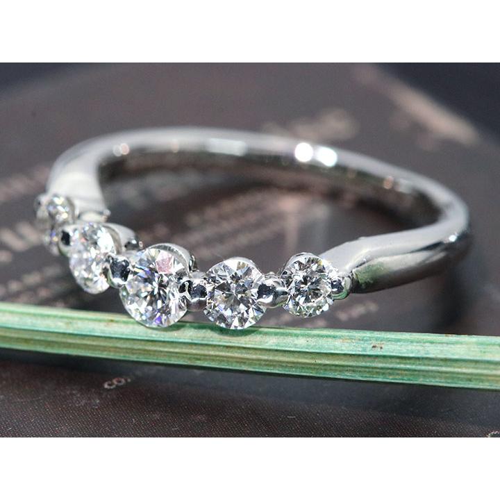 ダイヤモンド 0.704カラット PT900 プラチナ900 リング・指輪 一文字  