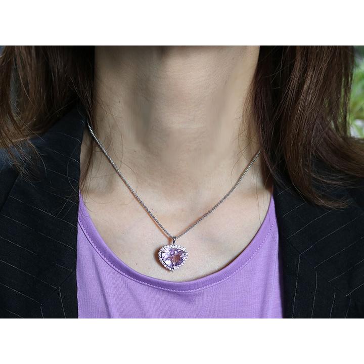 クンツァイト 11.63カラット ダイヤモンド 0.52カラット PT950（トップ