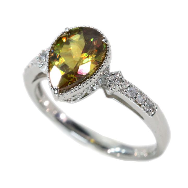 スフェーン 1.56カラット ダイヤモンド 0.07カラット PT950 プラチナ  