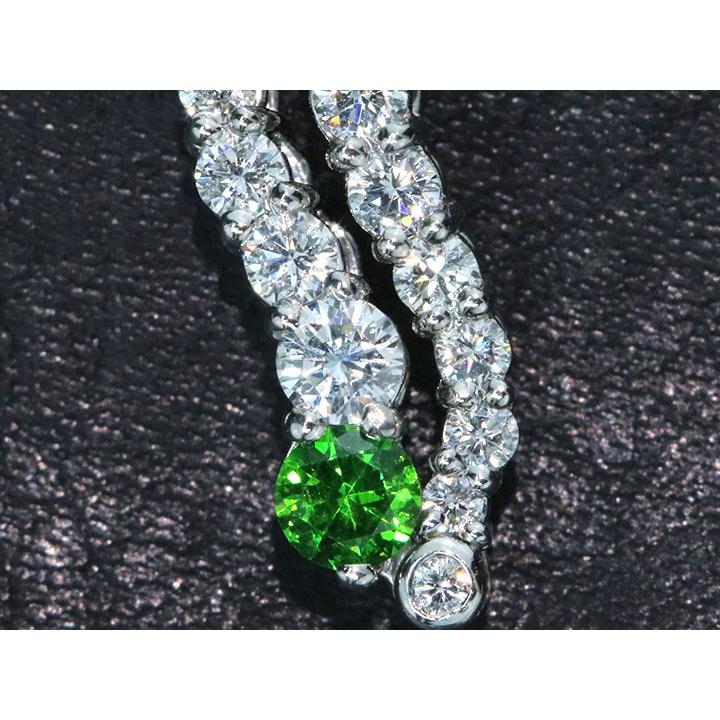 アレキサンドライト 0.13ct デマントイドガーネット0.12ct PT900/PT850  