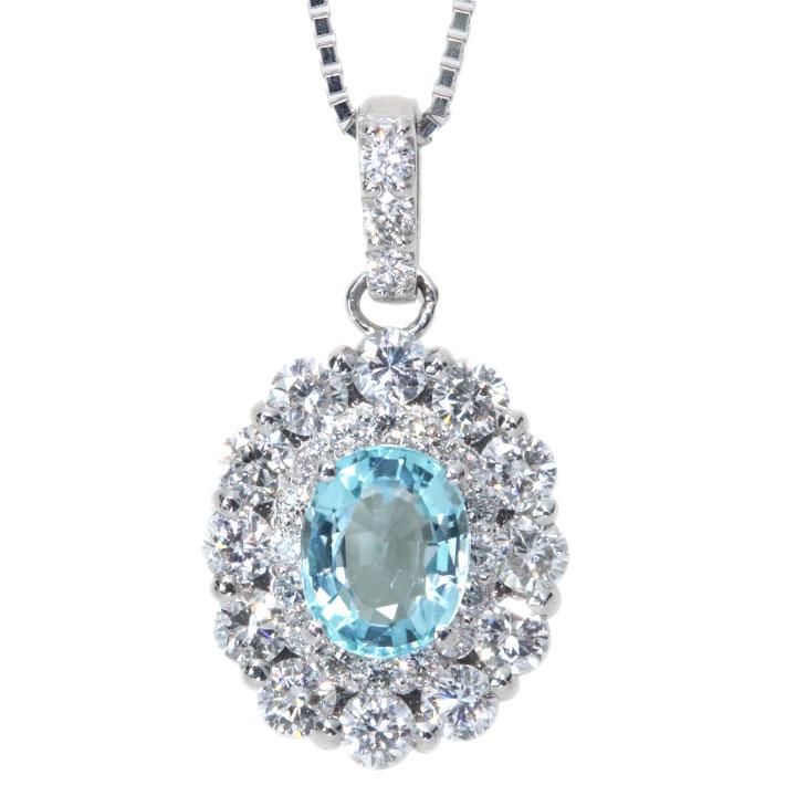 グランディディエライト &ダイヤ Ptネックレス グランディディエライト 0.54ct ダイヤモンド 0.60ct PT950/PT850