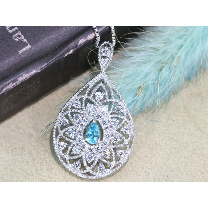 パライバトルマリン 0.12ct ハート＆キューピット H＆C ダイ