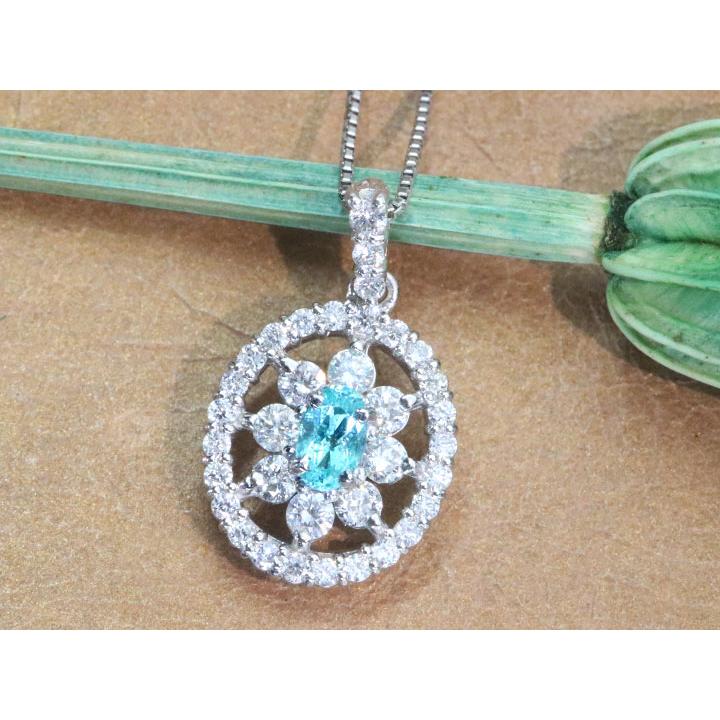 パライバトルマリン 0.14ct ダイヤモンド 0.38ct PT900/PT850 プラチナ 