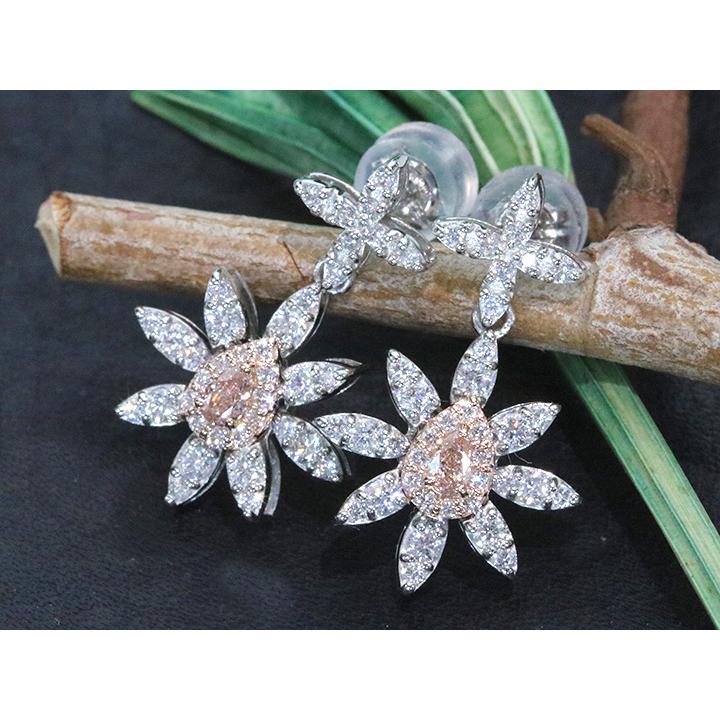 142.高級 ピンクダイヤモンド ダイヤモンド K18WG ペンダントヘッド