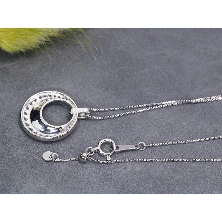 ダイヤモンド 0.30カラット   PT950（トップ)/PT850（チェーン） プラチナ ペンダントネックレス サークルデザイン 艶消し 受注品の画像