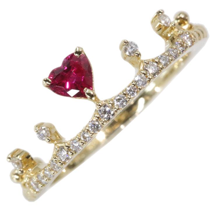 ルビー 0.210カラット ダイヤモンド 0.15カラット K18ゴールド リング  