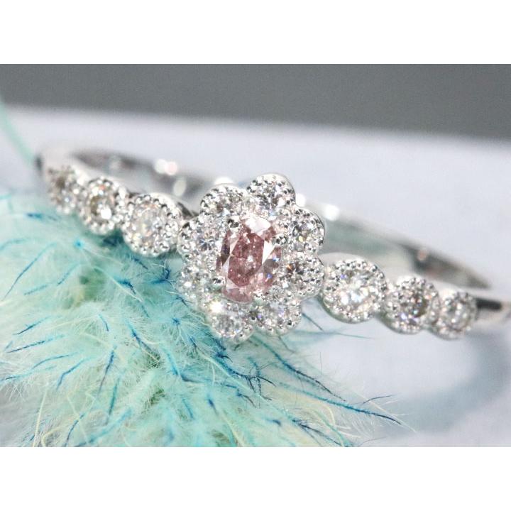 ピンクダイヤモンド 0.079カラット FANCY INTENSE PURPLISH PINK SI2