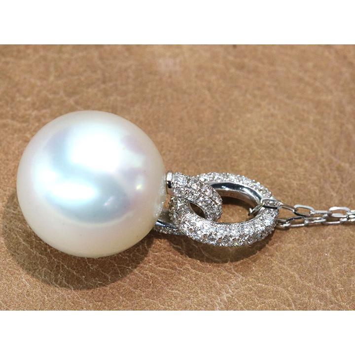 K18WG ダイヤ付き パールトップ 0.53カラット K18WG ダイヤ付き パールトップ 0.53カラット K18WG ダイヤ付き