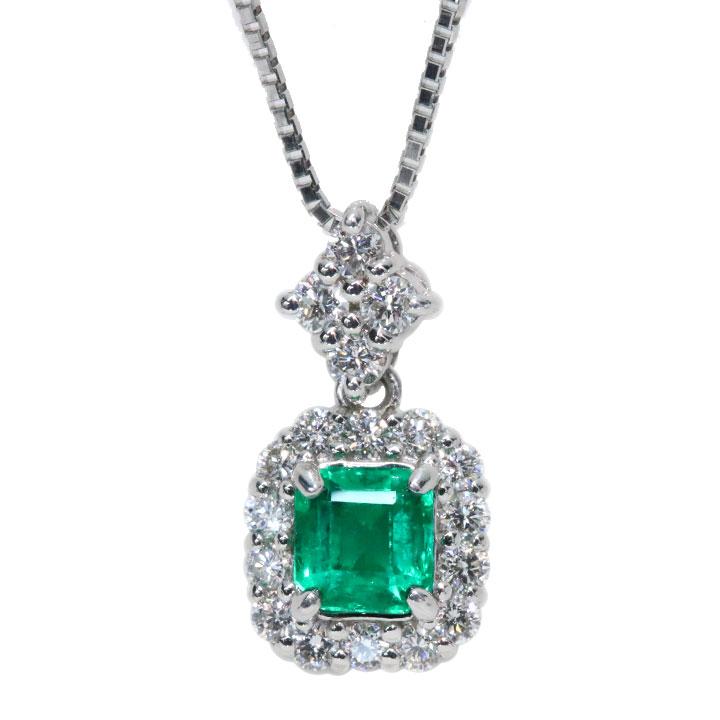 【PT900 /ネックレストップ 】 エメラルド ダイヤモンド pt900 プラチナ ペンダントトップ ネックレス ペンダント エメラルド