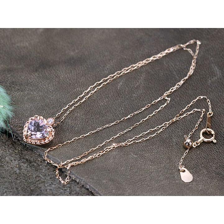 モルガナイト 1.14カラット ダイヤモンド 0.01カラット ハートシェイプ 上質 K18PGピンクゴールド ペンダントネックレス  /1点ものの画像