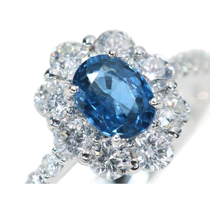 Pt950 ブルージルコン5.00ct ダイヤ0.20ct リング 10.5号 Pt950
