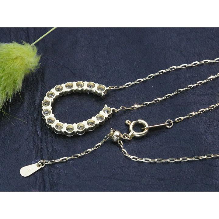 ダイヤモンド 1.00カラット K18YG イエローゴールド ペンダントネックレス 馬蹄 バテイ 上質ダイヤ 1カラット 受注品の画像