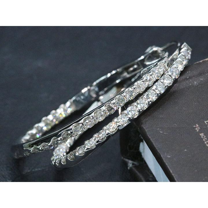 ダイヤモンド　プラチナ　フープピアス　トータル1カラット ダイヤモンド 1.00カラット PT950 プラチナ950 ピアス フープ 全周