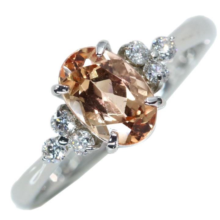 インペリアルトパーズ 1.44カラット ダイヤモンド 0.14カラット PT900