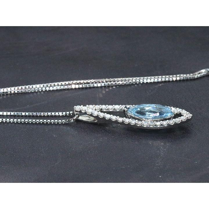 Pt950 Pt850 アクアマリンネックレス