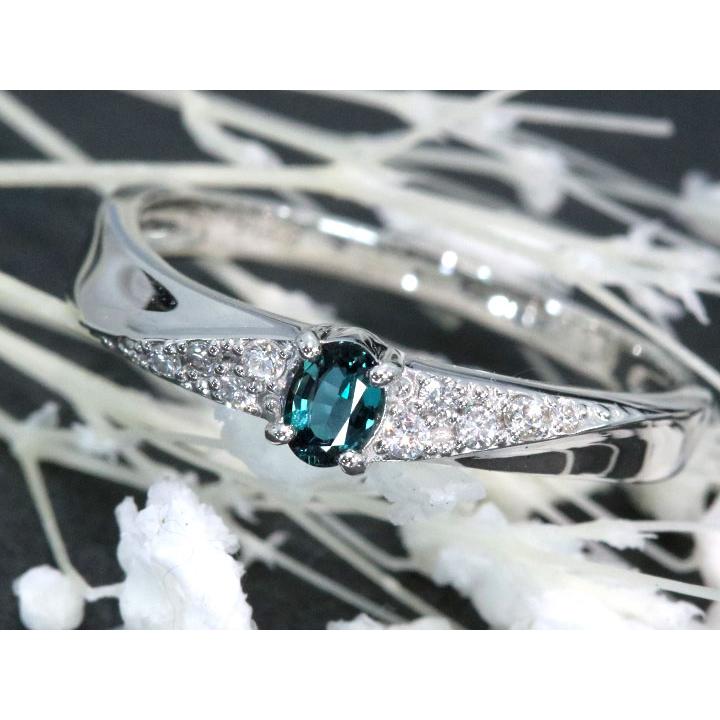 Pt900 アレキサンドライト0.22ctリング#12