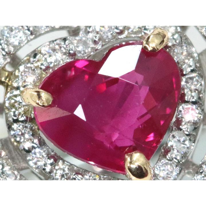 美麗な赤❗️ハートシェイプ•ビルマ•ルビー✨ダイヤ✨リング✨約12.5号