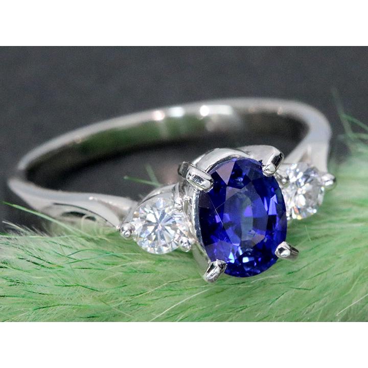 サファイア 1.43カラット ダイヤモンド 0.23カラット PT900リング