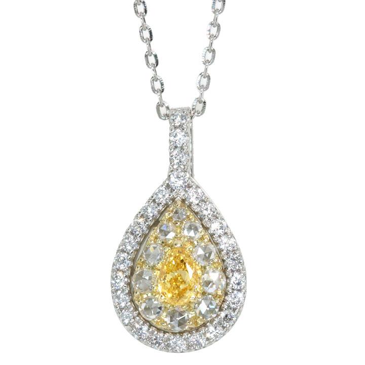 イエローダイヤモンド 0.154ct FANCY INTENSE ORANGE YELLOW I1 PT950  