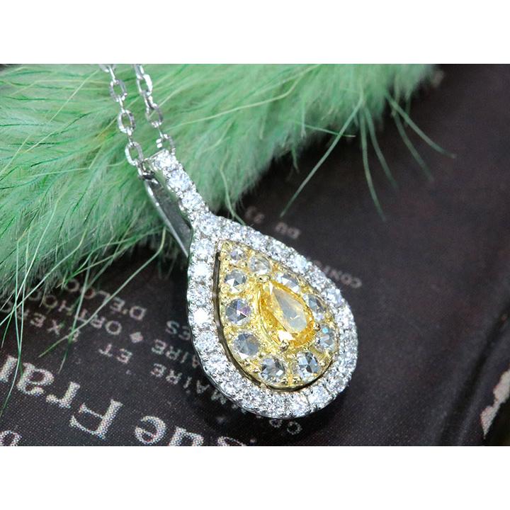 イエローダイヤモンド 0.154ct FANCY INTENSE ORANGE YELLOW I1 PT950  