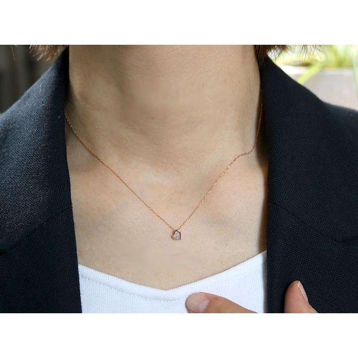 ダイヤモンド 0.06カラット K18PGピンクゴールド ペンダントネックレス