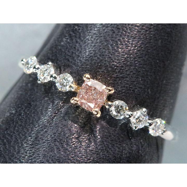 ピンクダイヤモンド 0.144ct FANCY ORANGY PINK SI2 ハート 