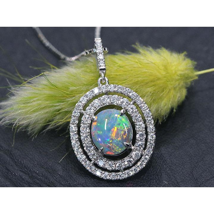 ブラックオパール 0.925カラット ダイヤモンド 0.50カラット PT950