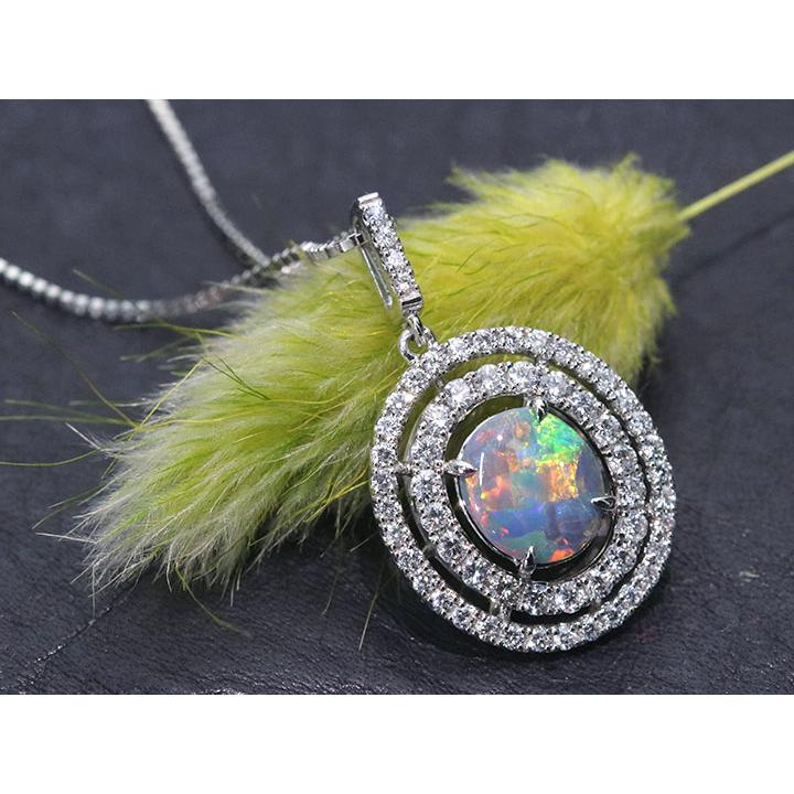 ブラックオパール 0.925カラット ダイヤモンド 0.50カラット PT950