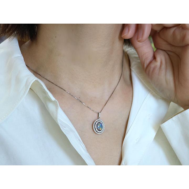 ブラックオパール 0.925カラット ダイヤモンド 0.50カラット PT950