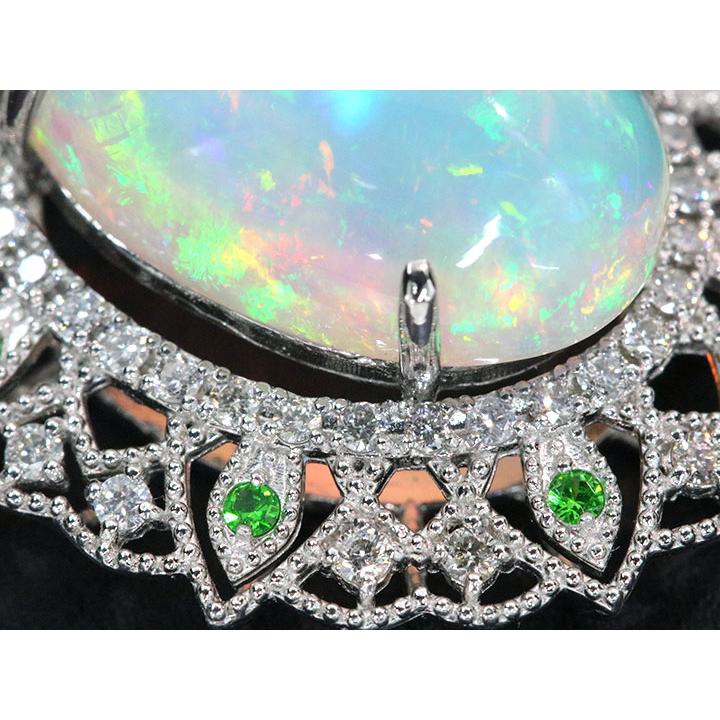 エチオピアオパール 9.60カラット ダイヤモンド 0.61カラット PT950