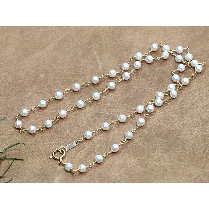 あこや真珠（和珠） K18YGステーションネックレス チョーカー ベビー