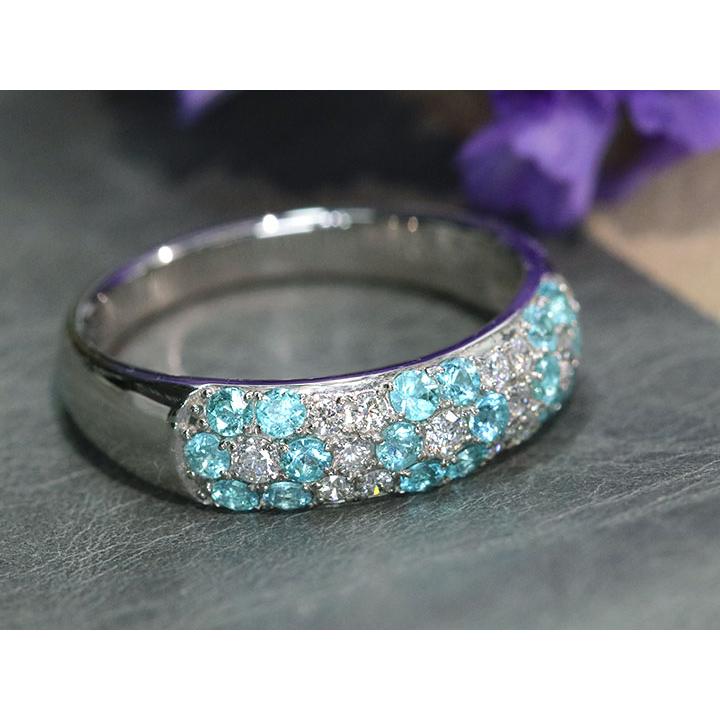 Pt900 パライバトルマリン1.81ct ダイヤモンド0.50ct リング 最高級