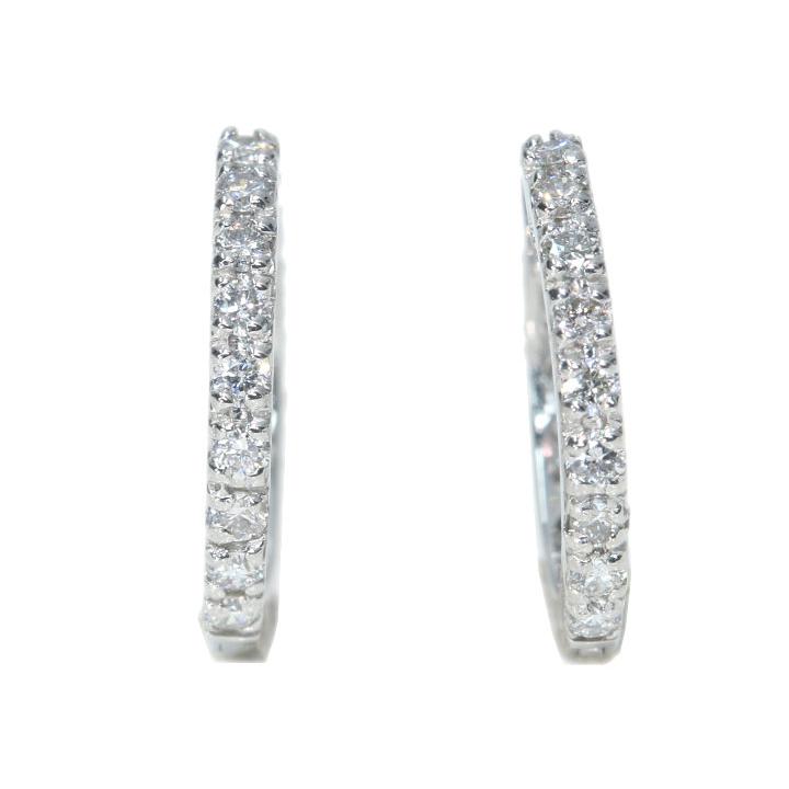 ダイヤモンド 合計0.40.カラット PT900 プラチナ900 ピアス フープ 全