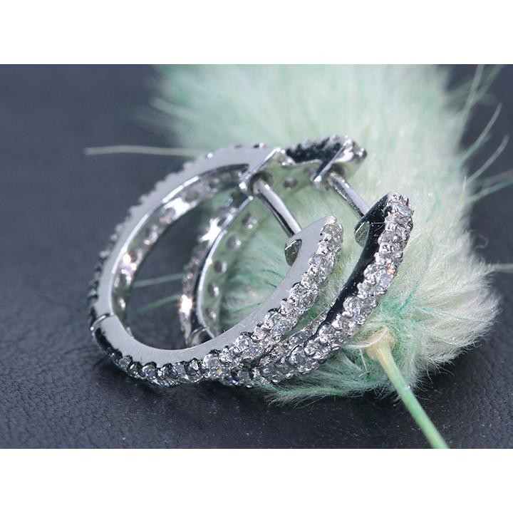 ダイヤモンド 合計0.40.カラット PT900 プラチナ900 ピアス フープ 全