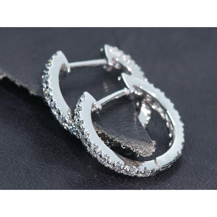 ダイヤモンド 合計0.40.カラット PT900 プラチナ900 ピアス フープ 全