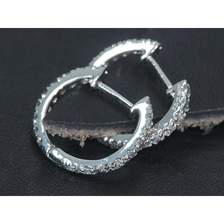 ららちゃんPt900 フープ ピアス ダイヤモンド合計1.00ct ららちゃん様専用Pt900 フープ ピアス ダイヤモンド合計1.00ct