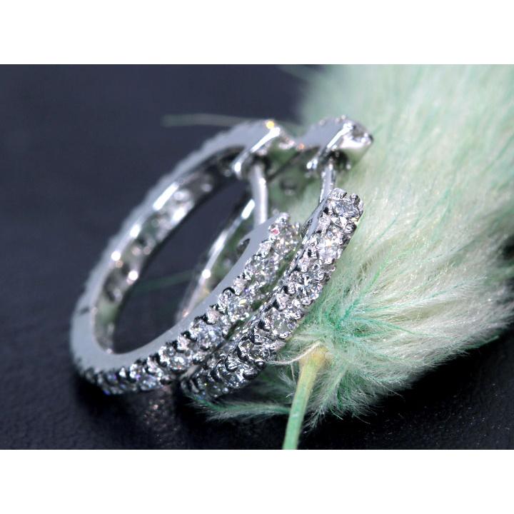 プラチナ900 1ct ダイヤモンド　フープピアス Pt900 1ct ダイヤモンド フープ ピアス 送料無料 プラチナ 1カラット