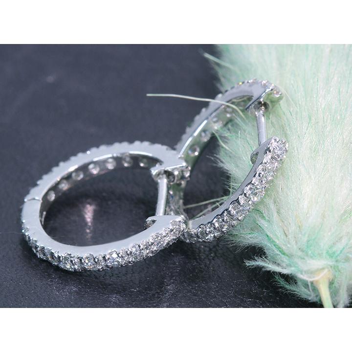 ダイヤモンド 合計0.40.カラット PT900 プラチナ900 ピアス フープ 全