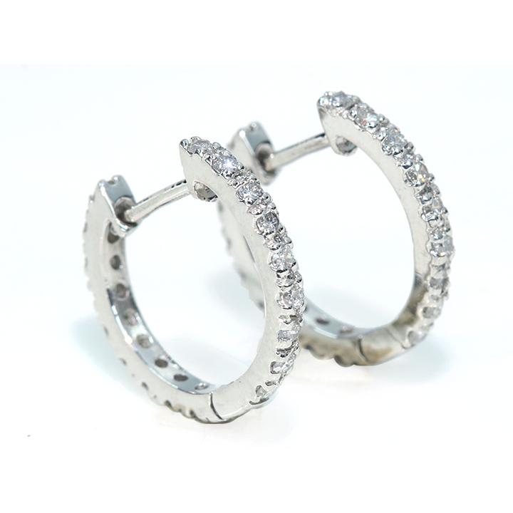 ららちゃんPt900 フープ ピアス ダイヤモンド合計1.00ct ららちゃん様専用Pt900 フープ ピアス ダイヤモンド合計1.00ct