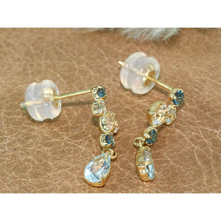 K14WG .スカイブルートパーズ. ダイアモンドピアス K14WG .スカイブルートパーズ. ダイアモンドピアス ☆天然スカイブルー