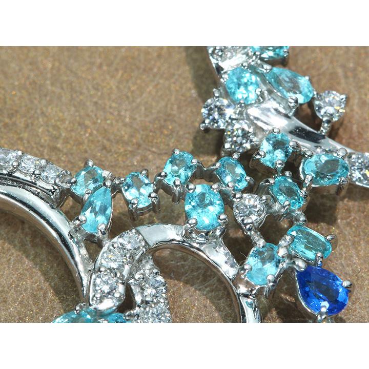 パライバトルマリン 0.54カラット ダイヤモンド 0.73ct PT950 プラチナ 