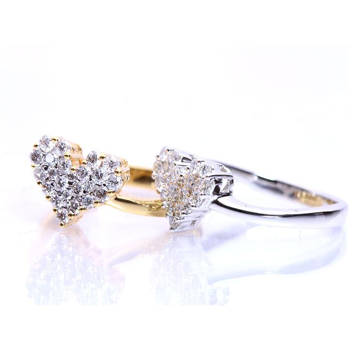 ダイヤモンド0.4ct・0.5ct 美しいダイヤで描くハートシェイプ K18 or 