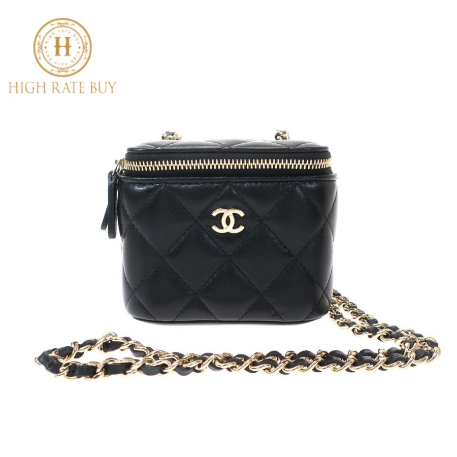 【未使用品】CHANEL シャネル ミニバニティ チェーン ショルダーバッグ ココマーク AP1340 30番台 ラムスキン ブラック 黒