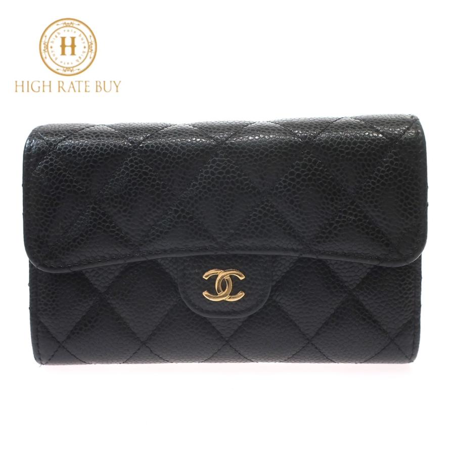 新品同様】CHANEL シャネル マトラッセ 三つ折り 長財布 フラップ 