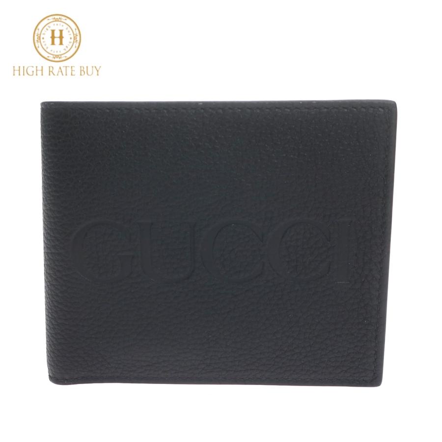 未使用品】GUCCI グッチ 二つ折り財布 658681 小銭入れ エンボス ロゴ  